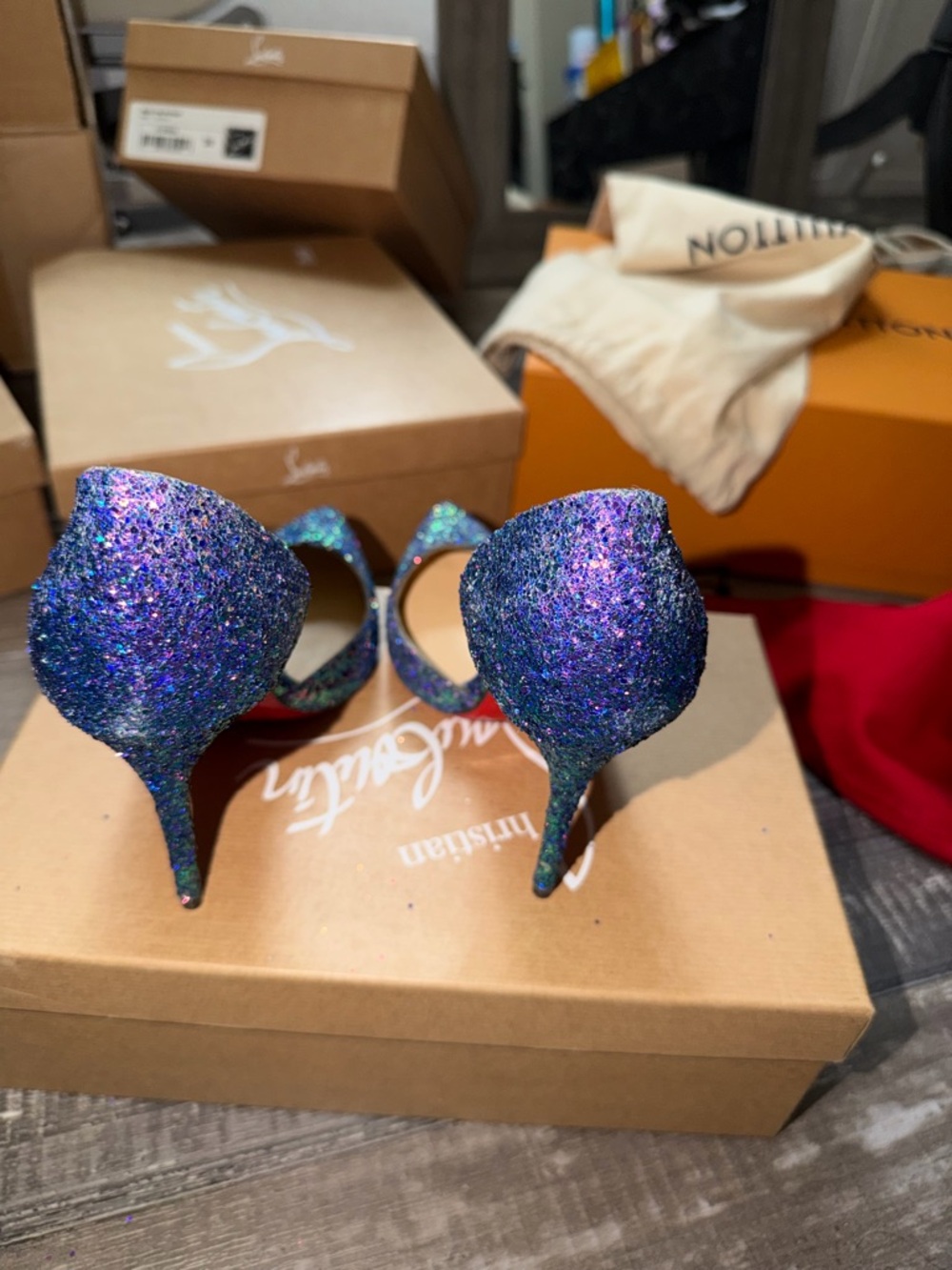 Christian Louboutin Iriza Glitter 100mm 35 1/2 - Picture 8 of 8